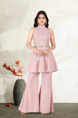 Pink Shimmer Peplum Set