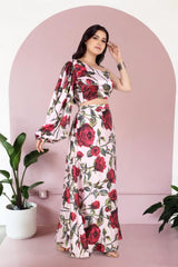 Rose Printed Skirt Co-ord Set