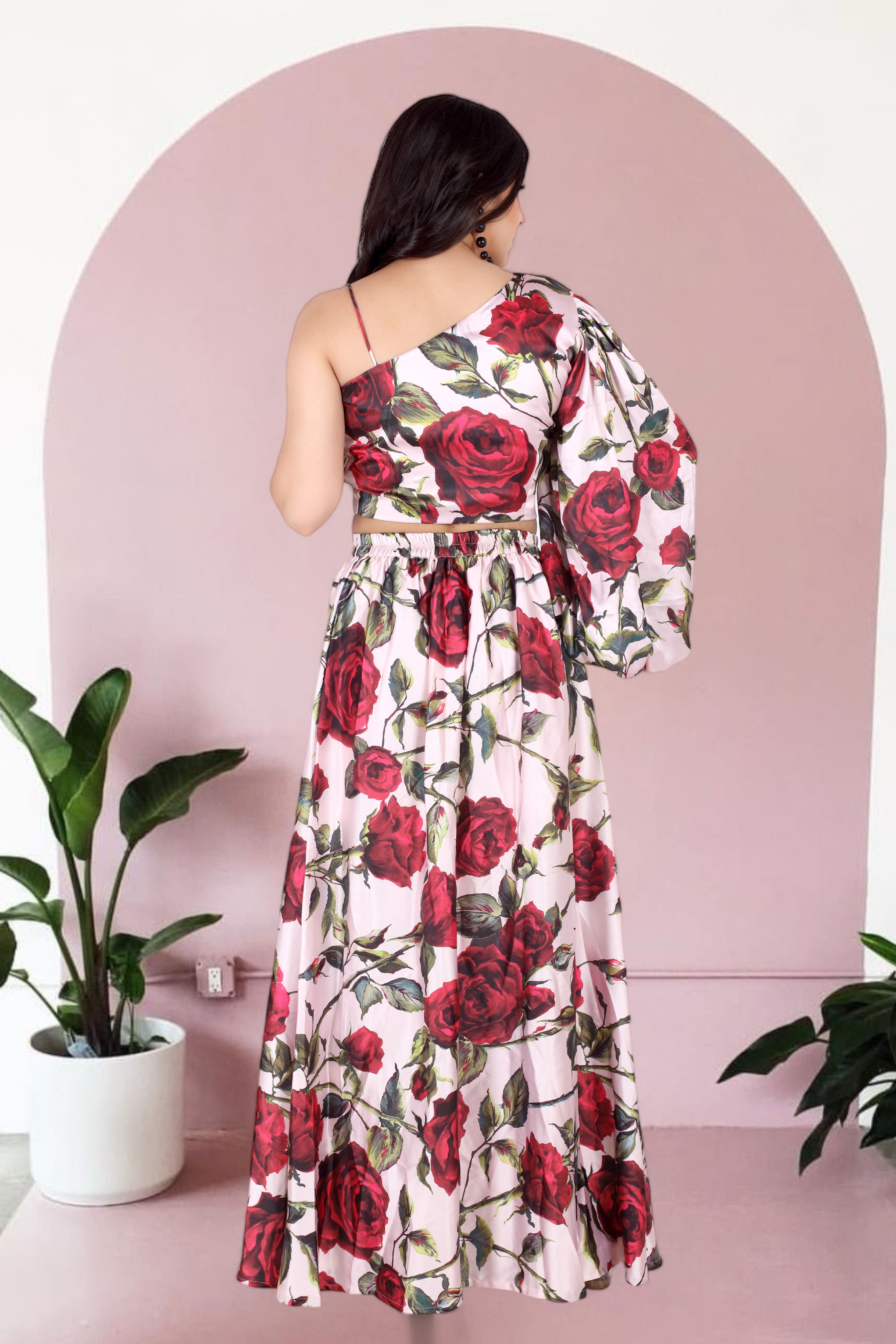 Rose Printed Skirt Co-ord Set