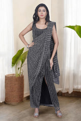 black ready to wear saree