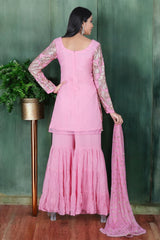 pink sharara suit