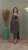 Black Knitted Sequins Skirt Style Indo Western Saree