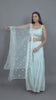 Blue Indo Western Palazzo Set With Pastel Sequins Work