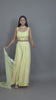 Yellow Indo Western Palazzo Set With Pastel Sequins Work