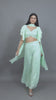 Mint Green Indo Western Palazzo, Blouse And Dupatta Set