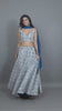 Teal Blue Silk Lehenga Set With Intricate White Embroidery