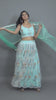 Blue Floral Lehenga Choli In Net Fabric