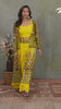 Yellow Indo Western Multicolor Sequins Work Palazzo Set With Cape Jacket